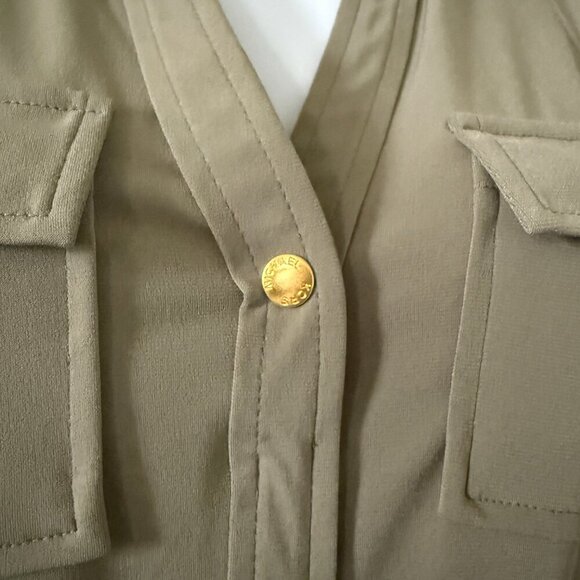 Michael Kors Sleeveless Utility Belted Tunic Top – Army Green – Size XS (NWT) - Picture 5 of 5